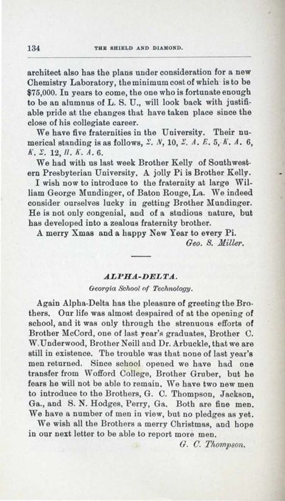 Alpha-Delta, December 1906